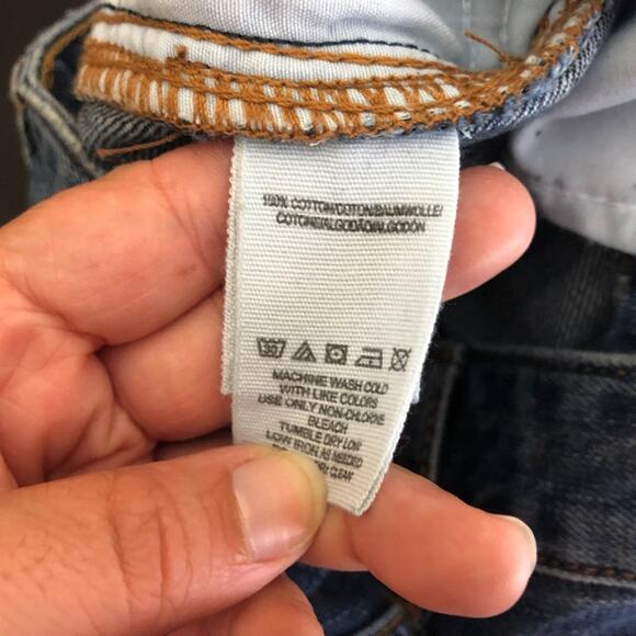 Free People 29 Womens Distressed Button-fly Released Hem Straight Denim Jeans - Picture 7 of 8